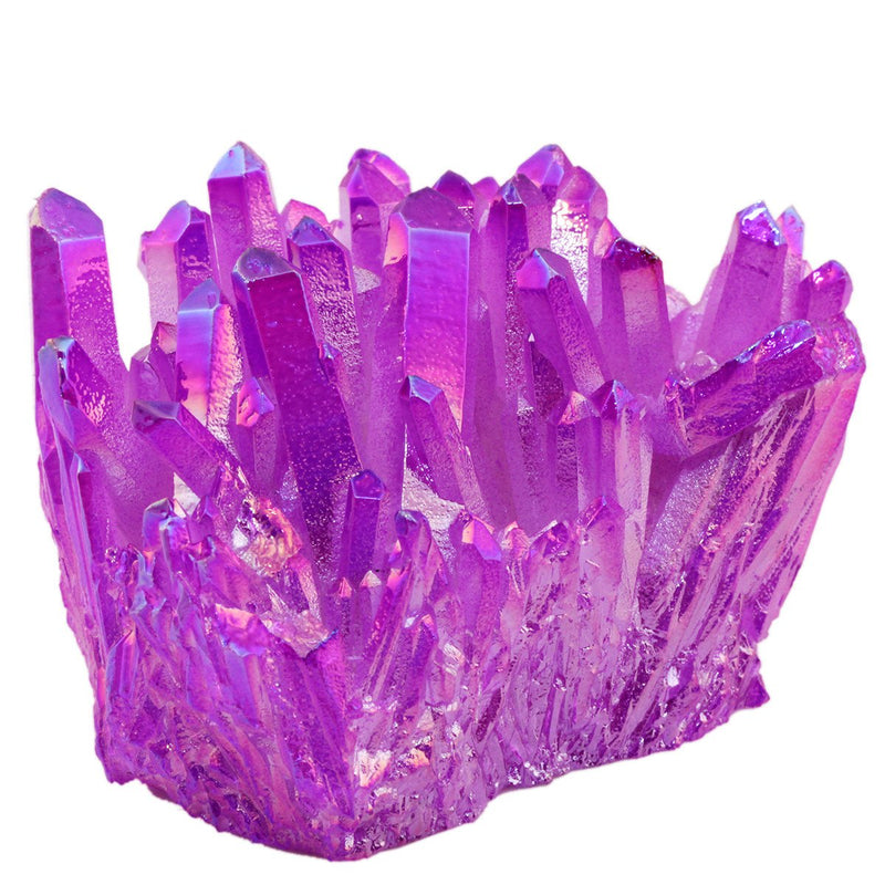 Shanxing Light Purple Titanium Coated Crystal Cluster Specimen,Healing Reiki Energy Natural Gemstone Figurine Home Decor 1"-2" - BeesActive Australia