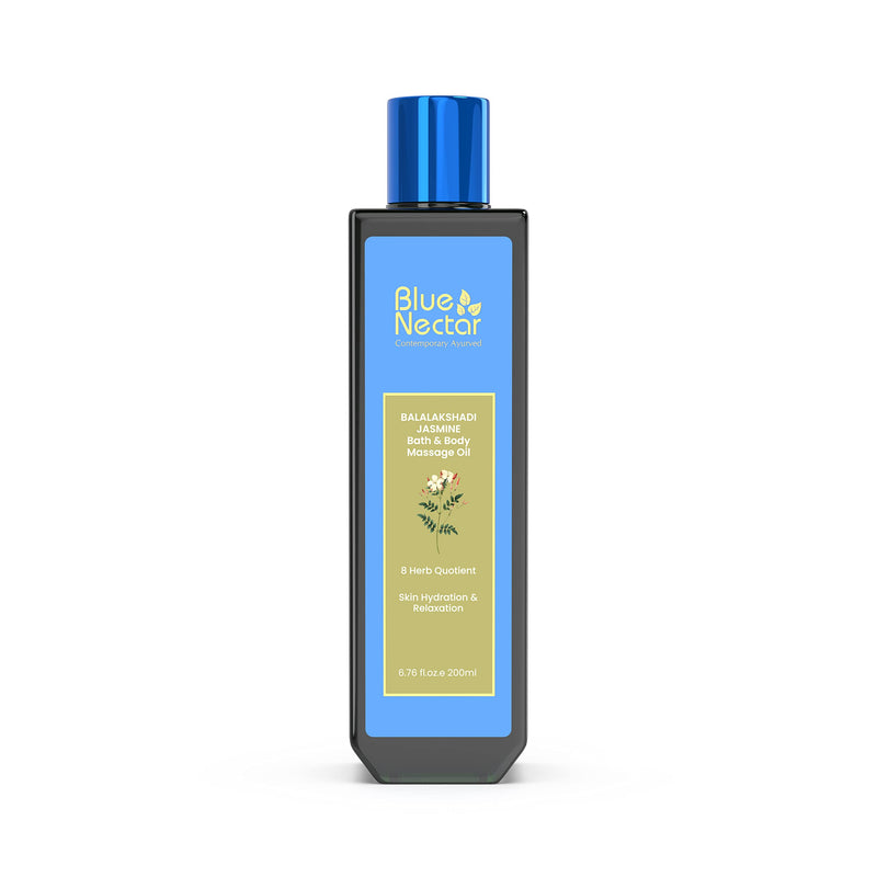 Blue Nectar Ayurvedic Sensuous Bath and Body Massage Oil (200 ml, 8 Herbs) 200 ml (Pack of 1) - BeesActive Australia