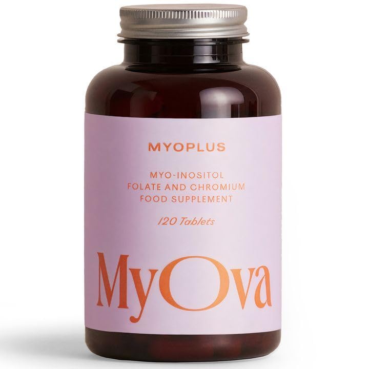Myoplus - Myo-inositol PCOS Supplement - 4000mg Myo-Inositol, 200ug Folate & 100ug Chromium Daily Intake - Inositol Tablets - 120 Vegan Tablets - UK Manufactured by MyOva 120 Count (Pack of 1) - BeesActive Australia