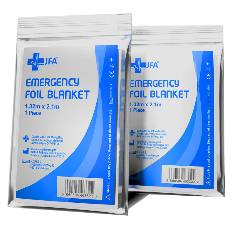 JFA Medical 5 x Individually Packaged Emergency Foil Survival Blankets - reflective to maintain body heat - BeesActive Australia