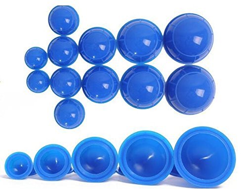 Esmartlife 12 Cups Silicone Medical Vacuum Massage Cupping Cups Health Care Travel Set Blue - BeesActive Australia