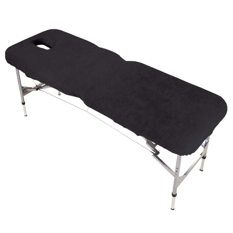 PHYSIQUE Couch Cover for Massage Table/Bed - Protective cover with Face Hole - Massage Bed Cover, Comfortable and Thick Fabric - Black - BeesActive Australia