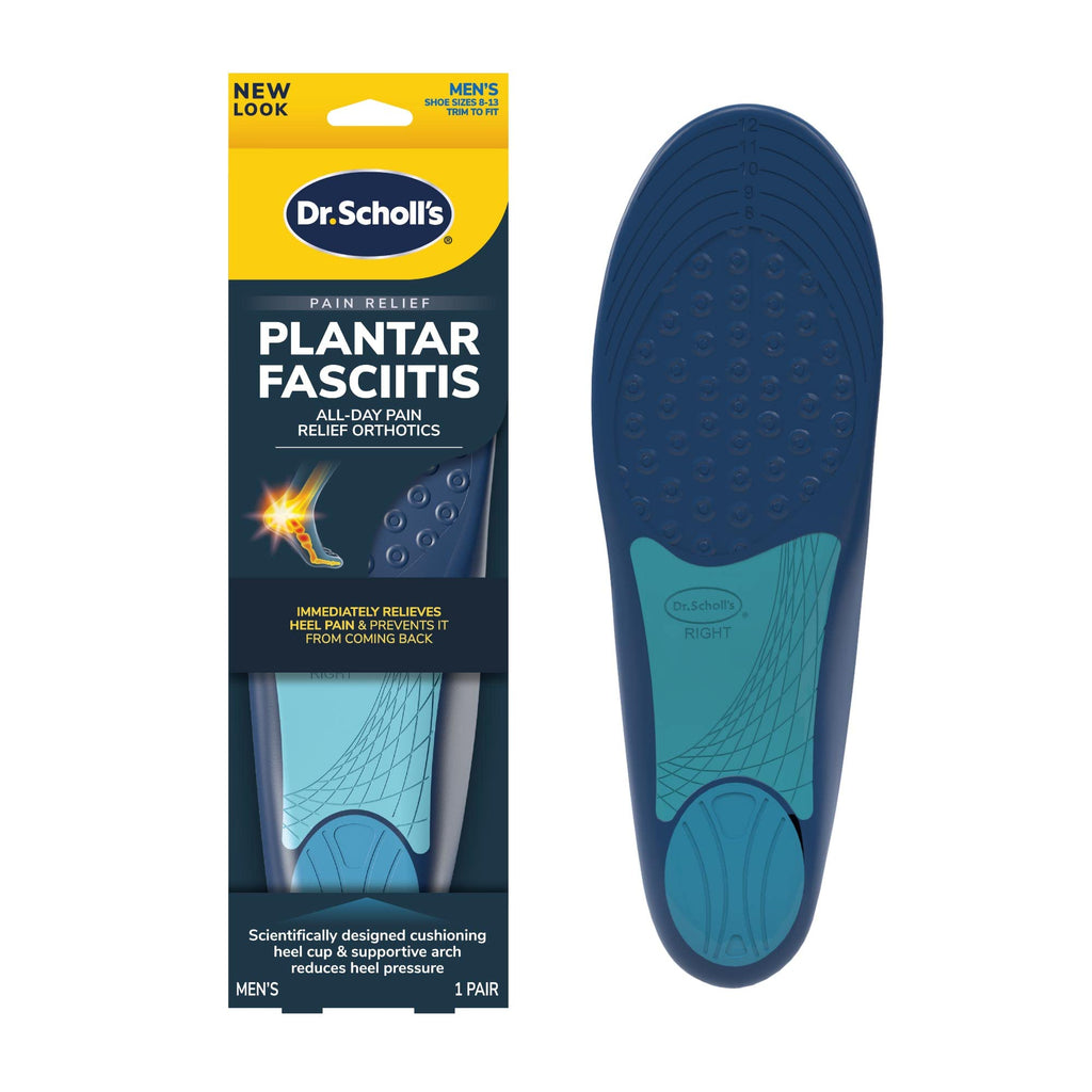 Dr. Scholl's 011017569671 Pain Relief Orthotics Insoles for Plantar Fasciitis for Men, 1 Pair, Size 8-13 Grey One Size - BeesActive Australia