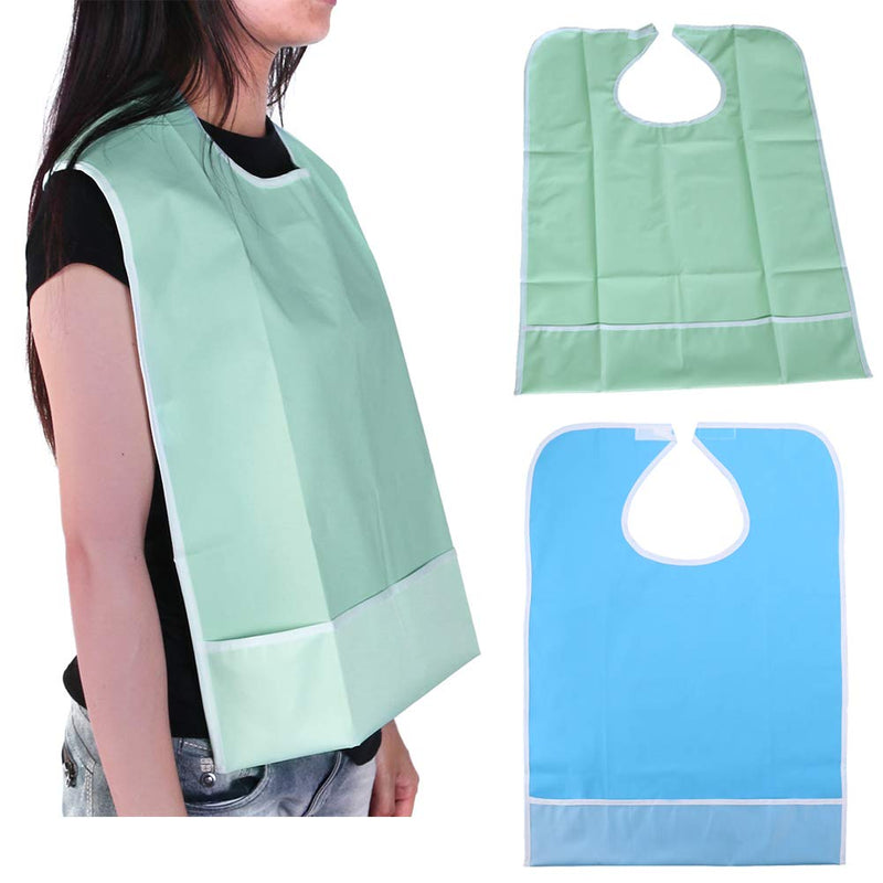 NUOLUX Waterproof Adult Bib Clothing Protector Elderly Disabled Aid Apron (Light Green) - BeesActive Australia
