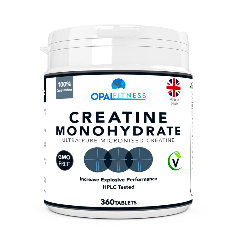 Creatine Monohydrate Tablets by Opal Fitness – Easy to Swallow Vegan Tablets - Scientifically Proven to Increase Muscle Strength, High Intensity Explosive Energy, and Build Lean Muscle Mass - BeesActive Australia