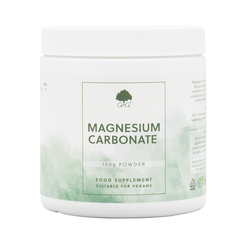 Magnesium Carbonate Powder | 100g Pure Magnesium Carbonate Powder | 226mg Elemental Magnesium per 1g | G&G Vitamins - BeesActive Australia