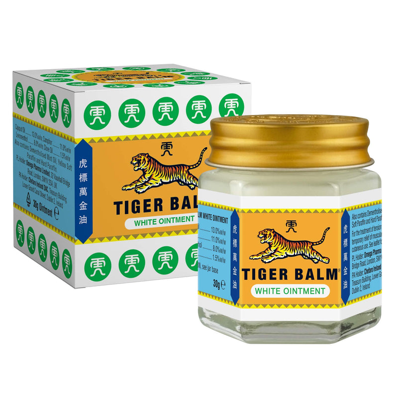 Tiger Balm White Ointment 30g - For the Treatment of Tension Headaches and Temporary Relief of Muscular Aches and Pains - BeesActive Australia