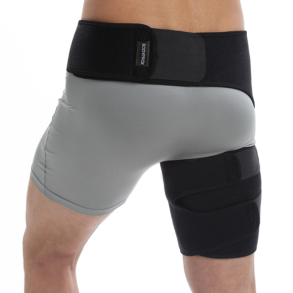 Bodyprox Groin Support Bandage, Adjustable Compression Wrap For Hip, Groin, Hamstring, Thigh, And Sciatic Nerve Pain Relief - BeesActive Australia