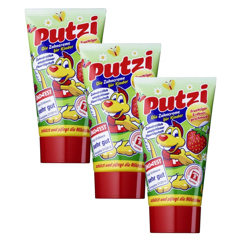 Putzi Strawberry Toothpaste 50ml, Pack of 3 (3X 50ml) - BeesActive Australia