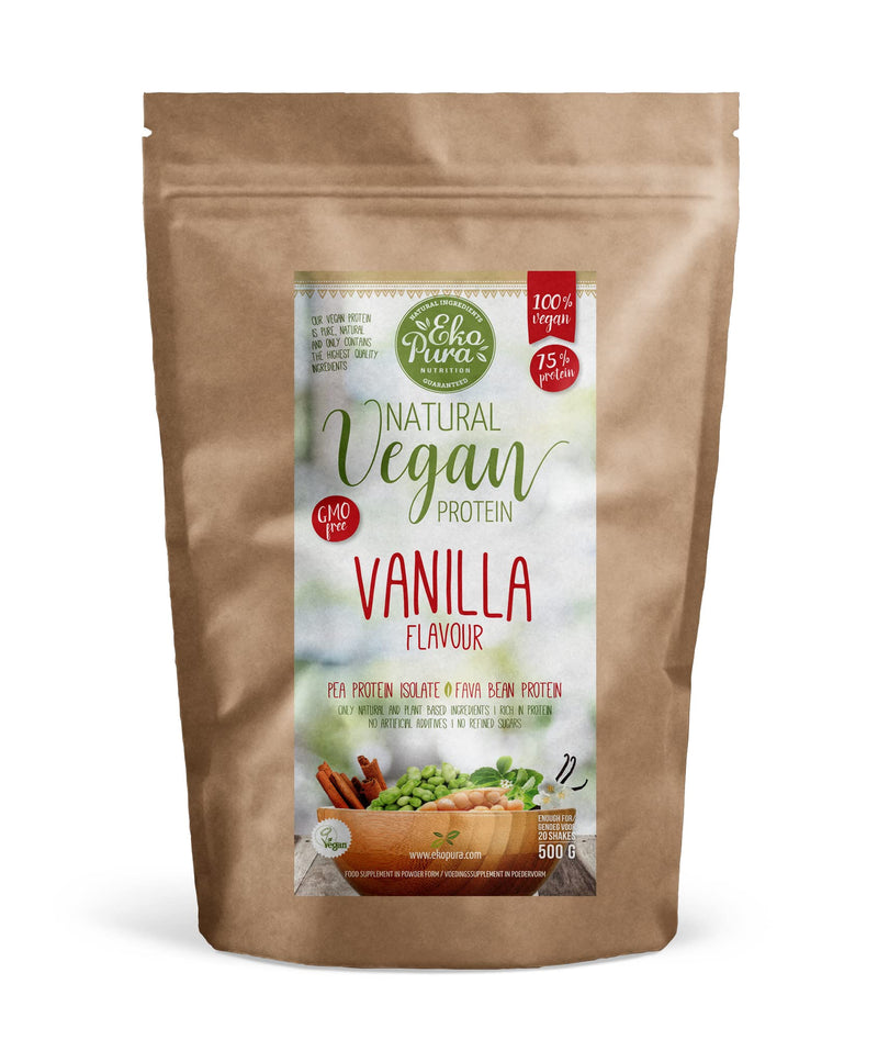 Ekopura Natural Vegan Protein – Vanilla - 500g | 75% Protein | Free from Allergens, Lactose, GMOs, and Soy | Plant-Based Protein | Perfect for Your Smoothies, Cooking, and Baking - BeesActive Australia