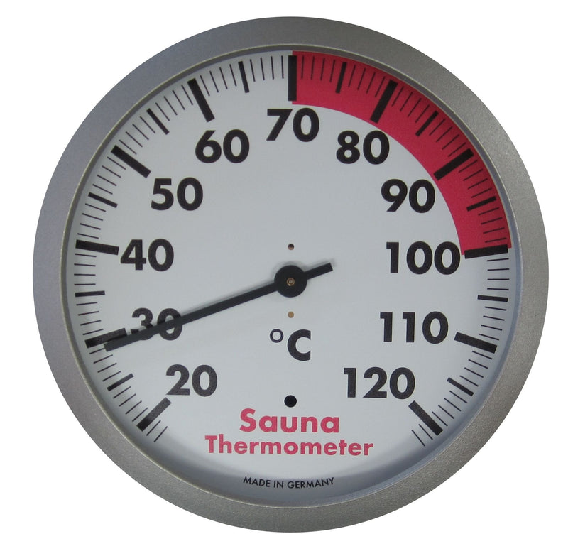 TFA Dostmann Analogue Sauna Thermometer, Heat Resistant, Silver/White, L 120 x W 37 x H 120 mm - BeesActive Australia