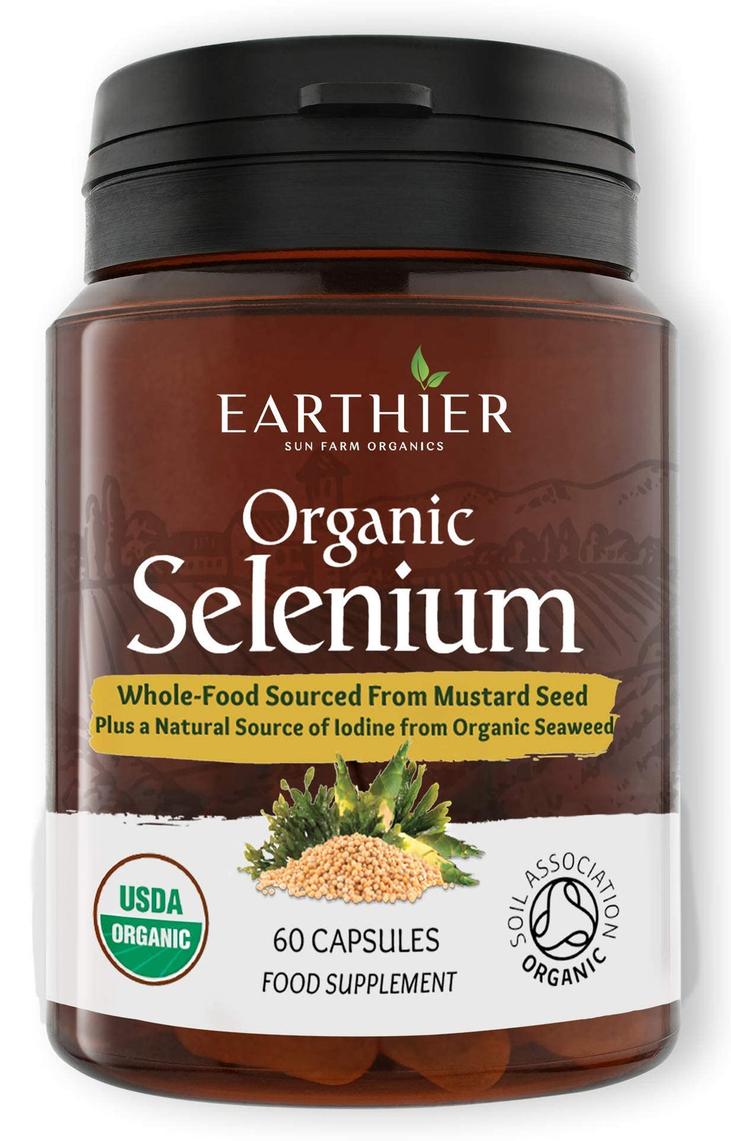 Organic Selenium 200mcg Plus Iodine and Silica - Selenium contributes to Normal Thyroid and Immune Function � 2 Month Supply - Whole Food Supplement - Certified Organic by Soil Association - BeesActive Australia