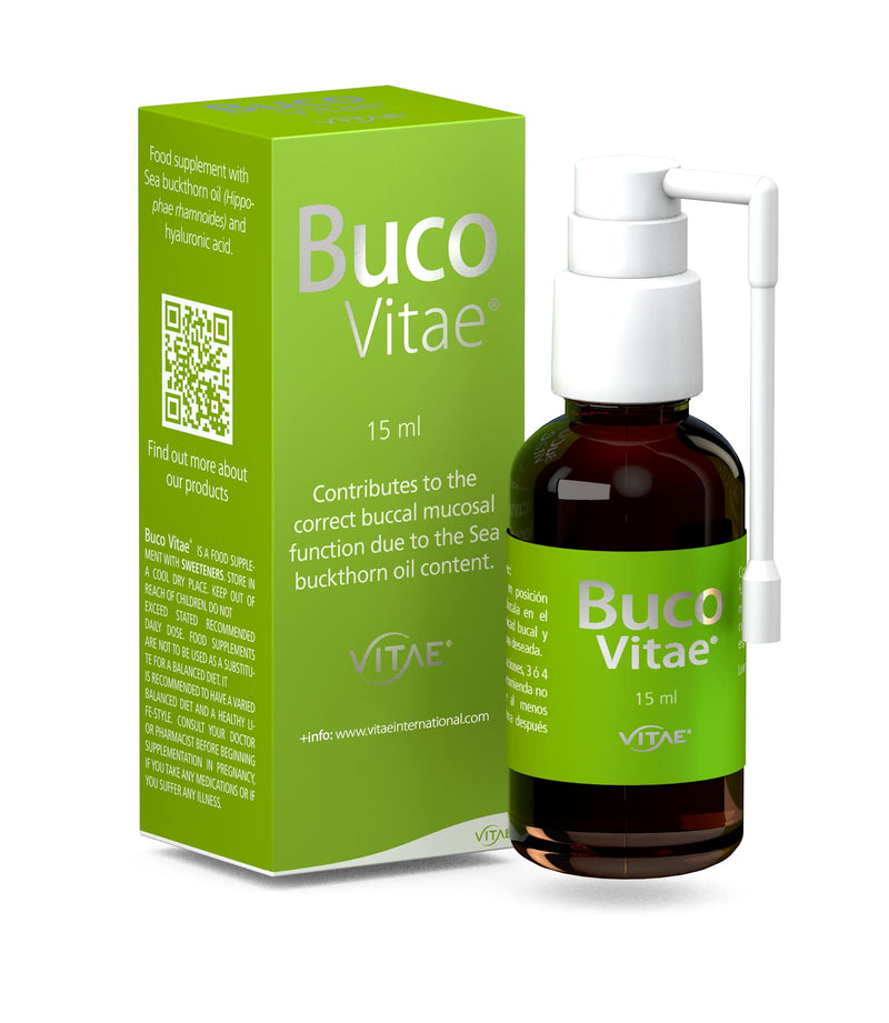 Vitae BucoVitae 15ml | Canker Sores Spray | Throat Care | Hyaluronic Acid and sea Buckthorn | Hydration - BeesActive Australia