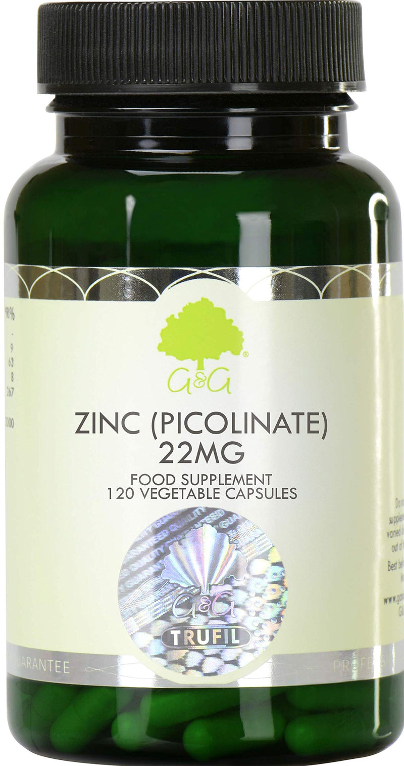 Zinc Picolinate | 22mg Elemental Zinc per Capsule | 120 Vegan Capsules | Chelated Zinc for Improved Absorption | G&G Vitamins - BeesActive Australia