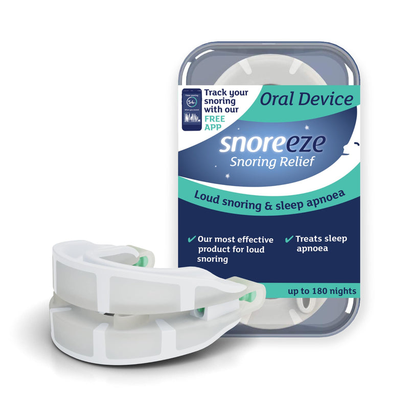 Snoreeze Oral Anti Snore Device - Adjustable Snoring Aids for Men & Women - Mandibular Advancement Device with Mobile App - Anti Snoring Mouthpiece - Sleep Aid to Reduce Snoring and Sleep Apnoea - BeesActive Australia