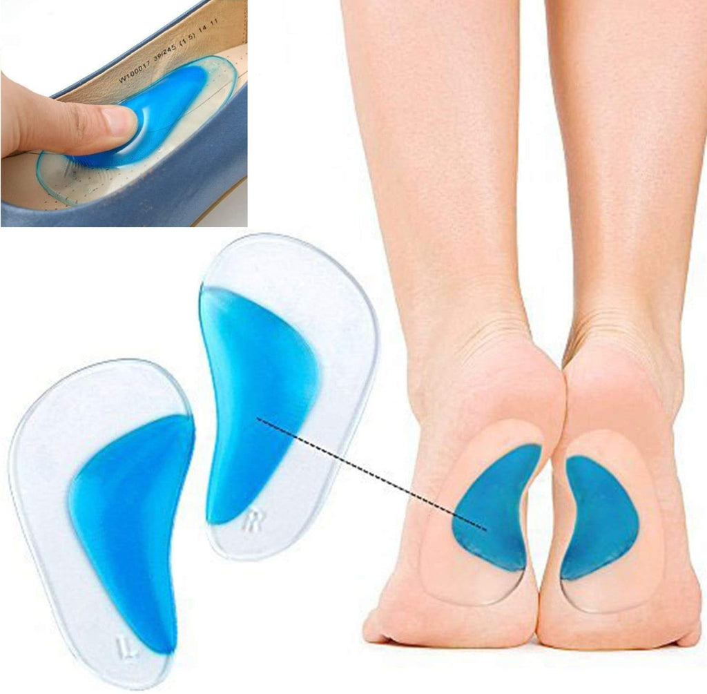 Pedimend Medicated Gel Flat Foot Arch Support Insoles Plantar Fasciitis Relief (2PAIRS-4PCS) Fallen Arches Heel Metatarsal Pads Morton Neuroma Orthopedic Care Shock Absorbers Reduce Stress & Pain Blue normal size - BeesActive Australia