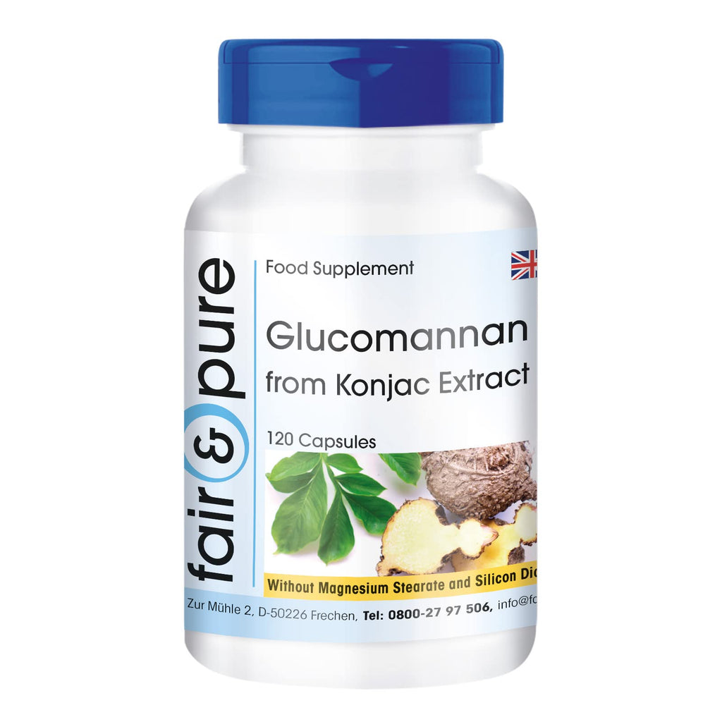 Fair & Pure® - Glucomannan 500mg, from konjac Root Extract, Vegan, Without Magnesium Stearate, 120 glucomannan Capsules - BeesActive Australia