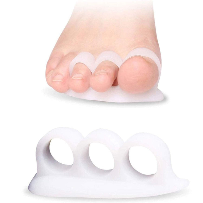 2X PEDIMEND Silicone Gel Toe Separator - Hammer Toe Straightener - Toe Dividers for Bunions - Avoid Toe Squeezing - Toe Separator for Overlapping Toes - Improves Balance & Foot Strength - Foot Care Three Finger Separator - BeesActive Australia
