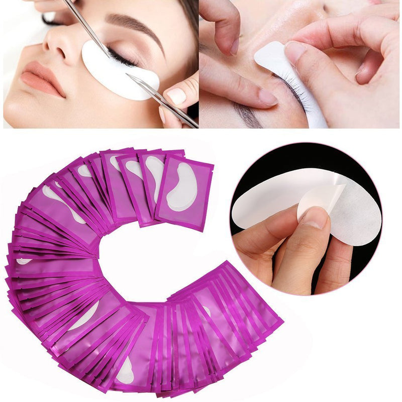 50Pairs Under Eye Gel Patches, Lint Free Under Eye Pads Hydrogel & Collagen Eye Moisture Mask for Eyelash Tinting & Lash Extension Makeup Beauty Tool for Pro Salon and Individual Use (purple) - BeesActive Australia
