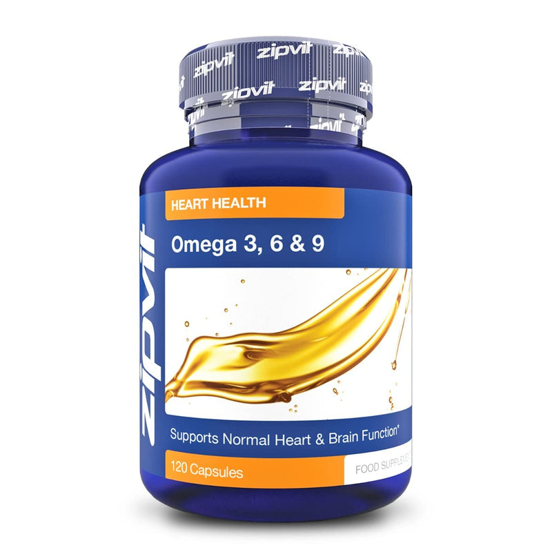 Omega 3 6 & 9 Oil 1000mg, 120 Softgels. Source of Alpha-Linolenic Acid. Supports Maintenance of Normal Blood Cholesterol. Made in UK. - BeesActive Australia