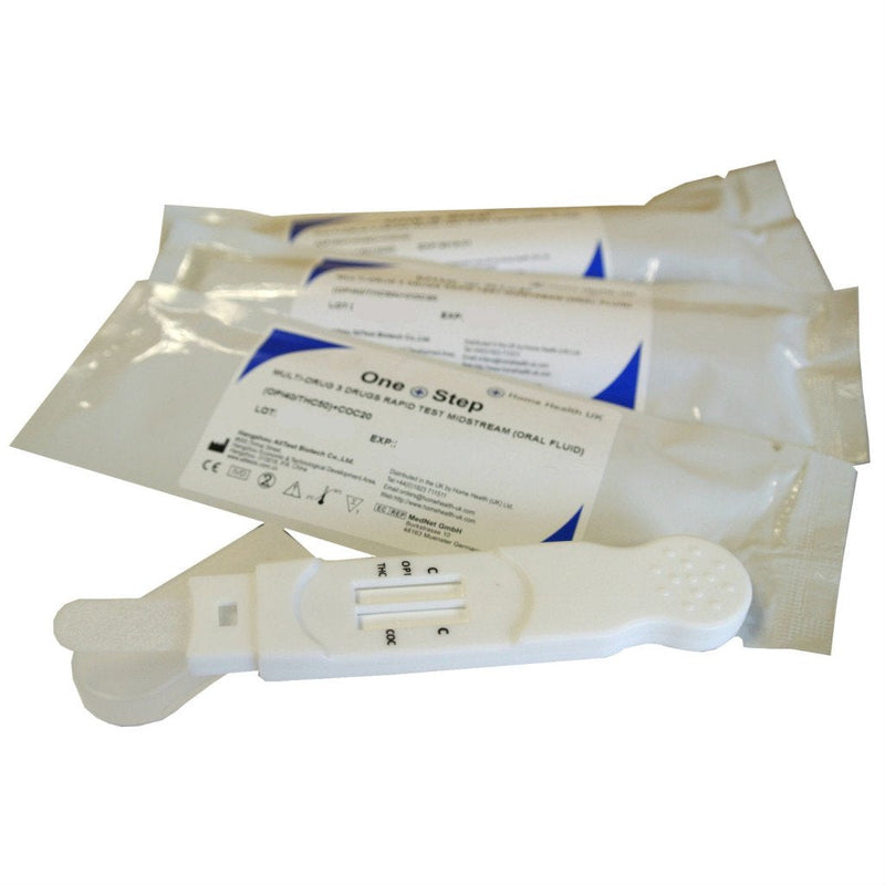 5 x Saliva Drug Test Kits - 3 Drug Oral Fluid Testing Kit - Tests for Cannabis, Cocaine & Heroin (Opiates) - One Step 5 Tests - BeesActive Australia