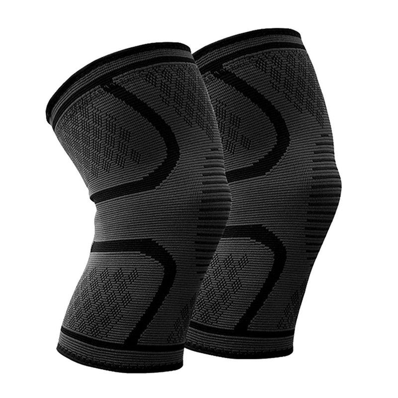 BESKEY Knee Support (Pair) Anti Slip Knee Brace Elastic Breathable Knee Compression Sleeve Help Joint Pain Relief for Arthritic Sufferer and Recovery from Injuries Fit for Sports (L, Black) L (Pack of 2) - BeesActive Australia