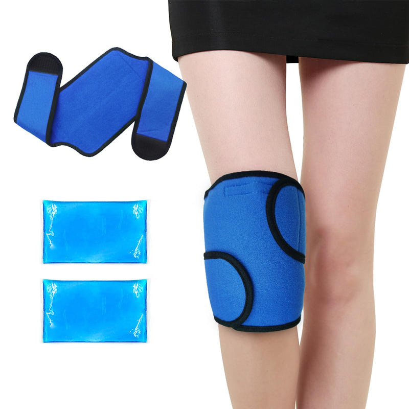 Knee Ice Pack Wrap for Knees Replacement Surgery Reusable Hot Cold Packs for Sports Injuries, 2 Gel Ice Packs & Adjustable Knee Ice Wrap, Hot Cold Compress Therapy Pack for Knee Pain 3 Count (Pack of 1) - BeesActive Australia