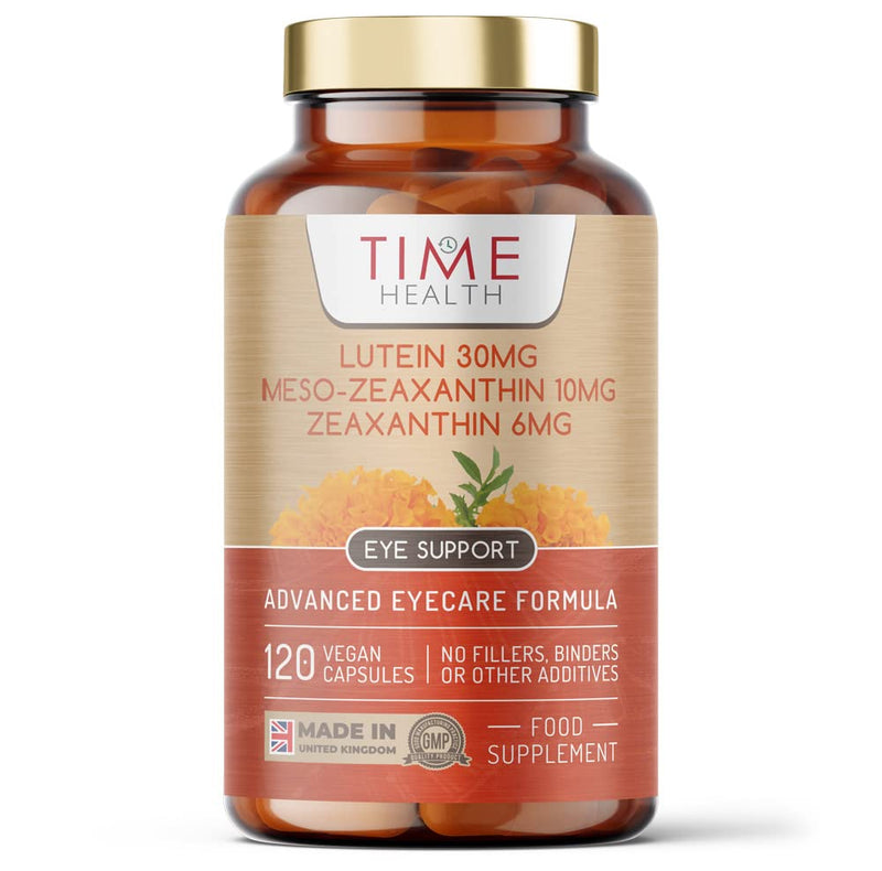 Micro-encapsulated Formula - Lutein 30mg - Meso-zeaxanthin 10mg - Zeaxanthin 6mg - 100% Pure, Natural & Highly Bioavailable - 4 Month Supply - UK Manufactured - Zero Additives - (120 Capsule Pouch) 120 Count (Pack of 1) - BeesActive Australia