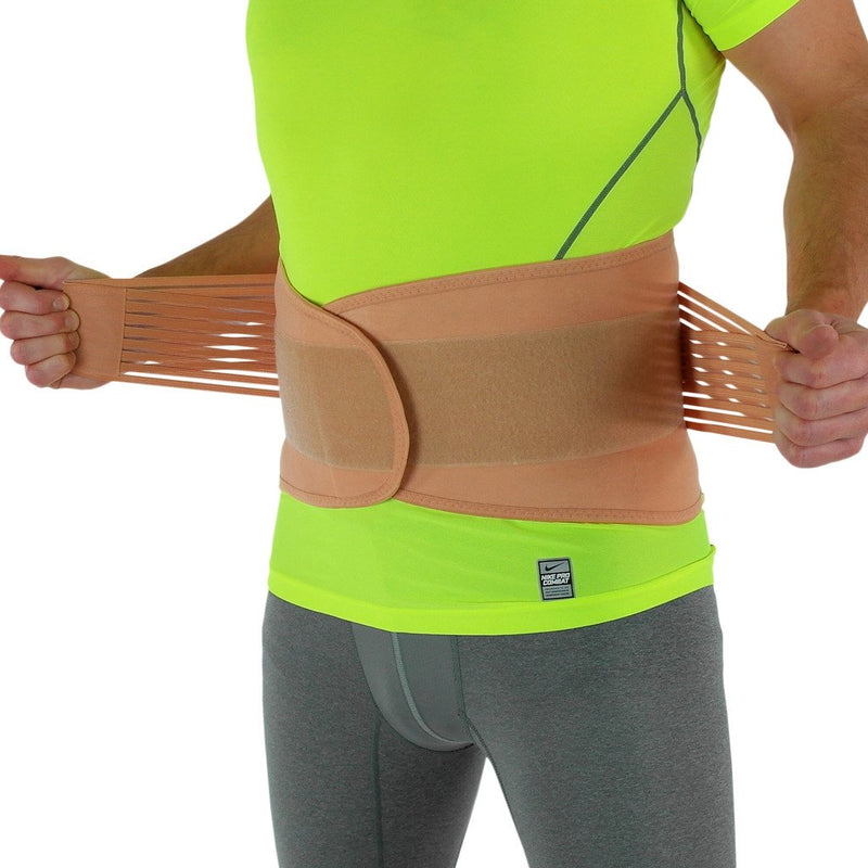 NeoPhysio Beige Neoprene Adjustable Lower Back Support Lumbar Brace Size Large Large 32-36" - BeesActive Australia