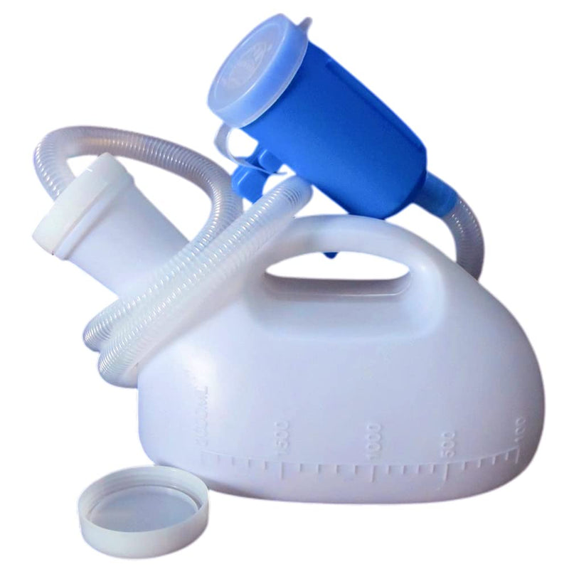 YUMSUM Male Bed Urinal Men's Potty Pee Bottle Collector 2000MLwith 1.3M Tube (White) White - BeesActive Australia