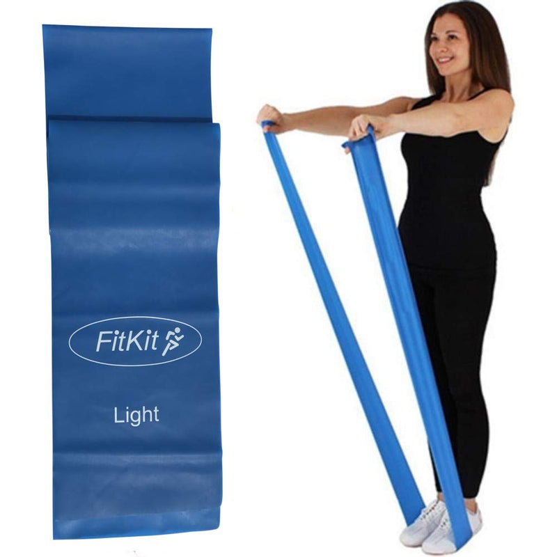 FitKit Resistance Exercise Band - 1.5M - 4 Resistance Options – Pilates, Yoga, Rehab, Stretching, Strength Training Blue - BeesActive Australia