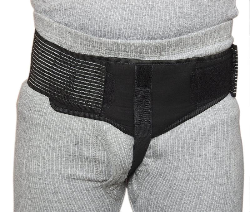Wonder Care - Black Inguinal Hernia Support Truss for Single Inguinal or Sports Hernia with one Removable Compression Pads & Adjustable Groin Straps Surgery & Injury Recover (Left L-36-39 inches) L(36"40") Single-left - BeesActive Australia