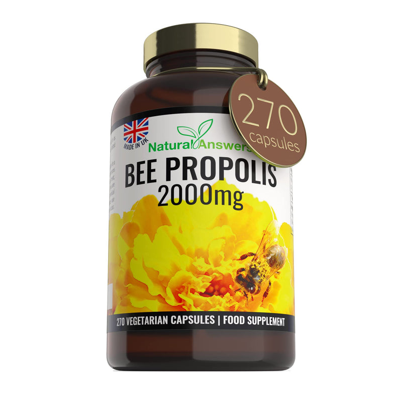 Natural Answers Pure Bee Propolis 2000mg � 270 Capsules 135 Servings - 100% Suitable for Vegetarians Bees Propoli - BeesActive Australia