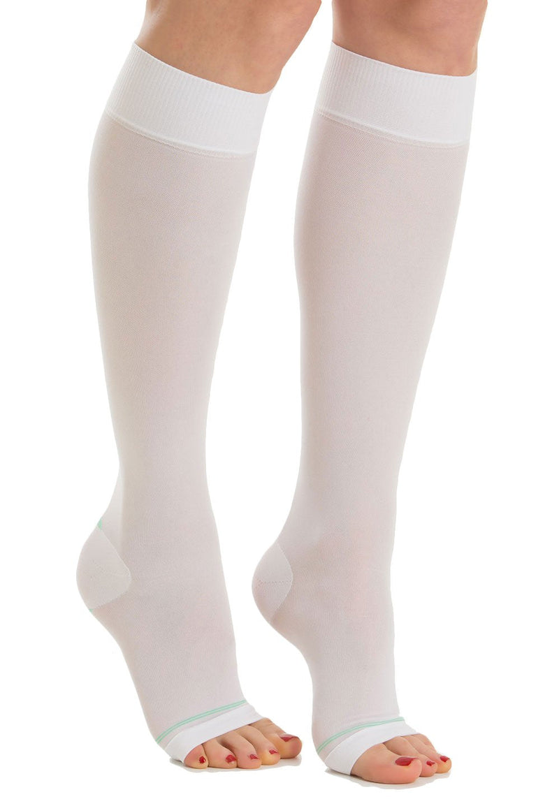Relaxsan Antiembolism M0350A Open-toe anti-embolism knee high socks - K1-18-23 mmHg M White - BeesActive Australia