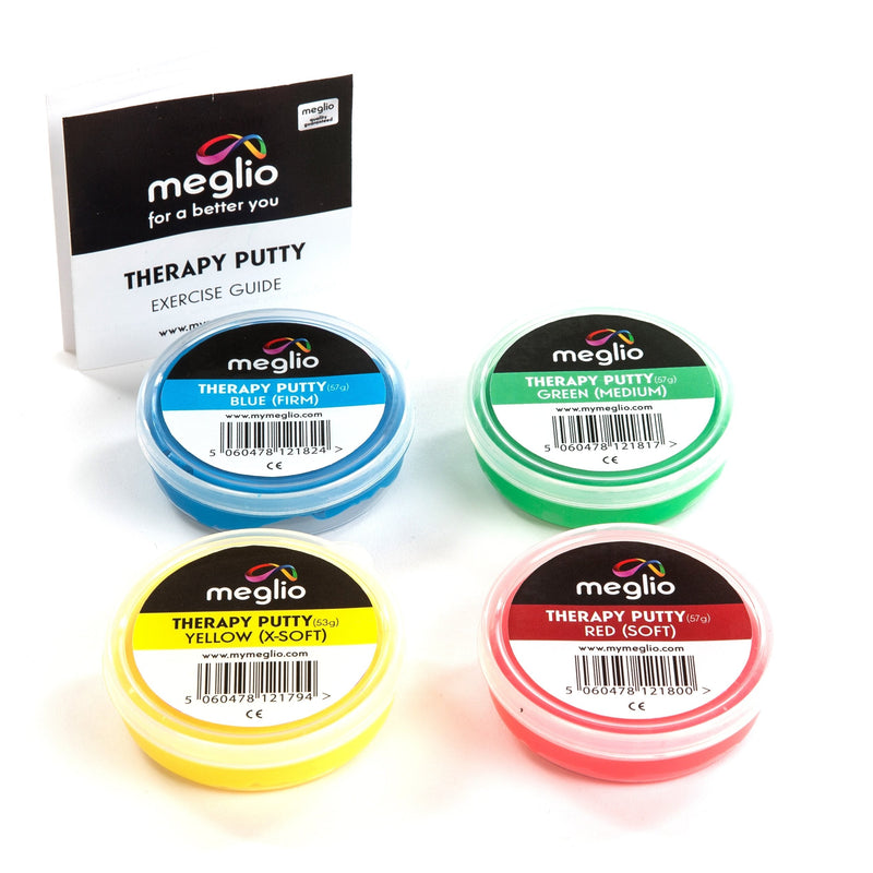 Meglio Therapy Hand Putty 57g, Clinical Grade putty for Hand Exercises, Helps Recovery and Rehabilitation, Strength Training and Stress Relief, Variable Resistances - Extra Light, Light, Medium & Firm - BeesActive Australia