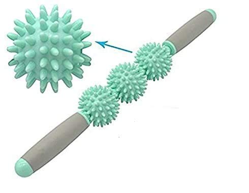 VLFit Muscle Roller Stick Treble Roller Massage for Sore Muscles, Releasing Cramps, Back Tightness, Myofascial, Trigger Points Pain, Legs Lactic Acid, Knots, Calf Soreness Massager - 3 Spike Rollers - BeesActive Australia