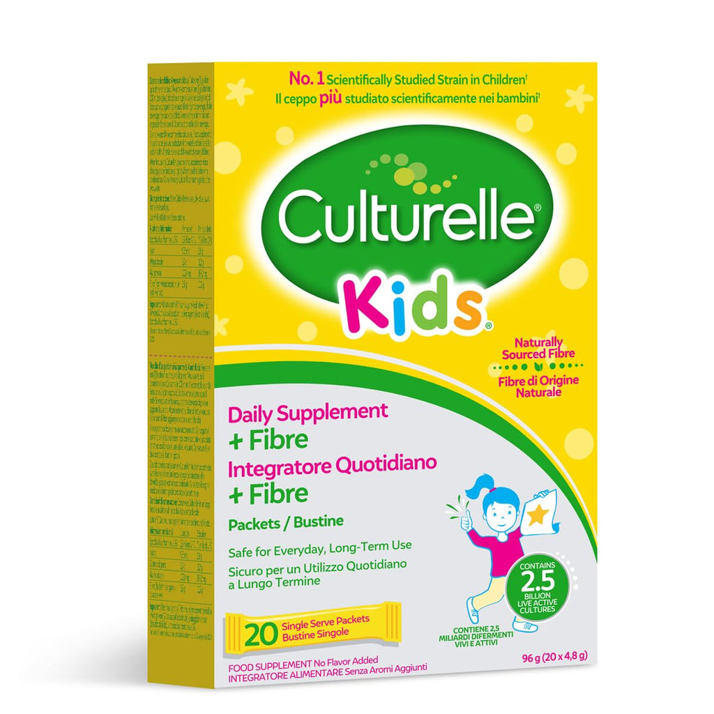 Culturelle� Kids Natural Fibre+Daily Probiotic Supplement for Children|Fibers Gently Support Regularity and Keep Kids Digestive Systems Running Smoothly|20 Sachets|2.5 Billion Live Bacterial Cultures 3.5 g (Pack of 1) - BeesActive Australia