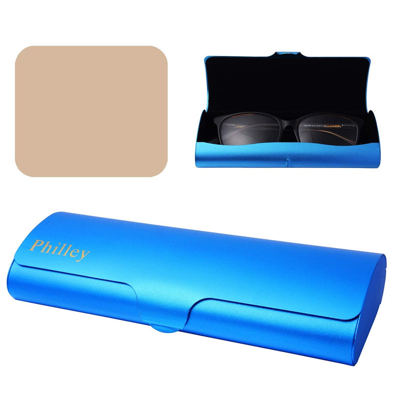 Philley Aluminum Ultra-Light Eyeglass Case Hard Shell Nearsighted Glasses Case for Women & Men Blue - BeesActive Australia