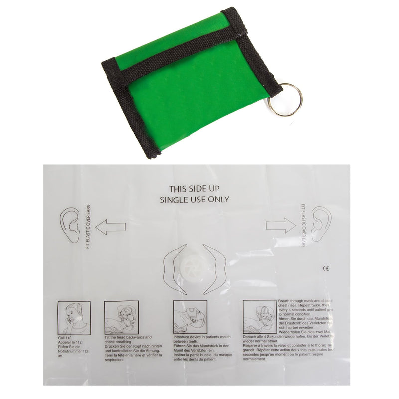 CPR Resuscitator Mask - Pouch Fits On Keyrings & Chains - Mouth to Mouth First Aid Face Shield - BeesActive Australia