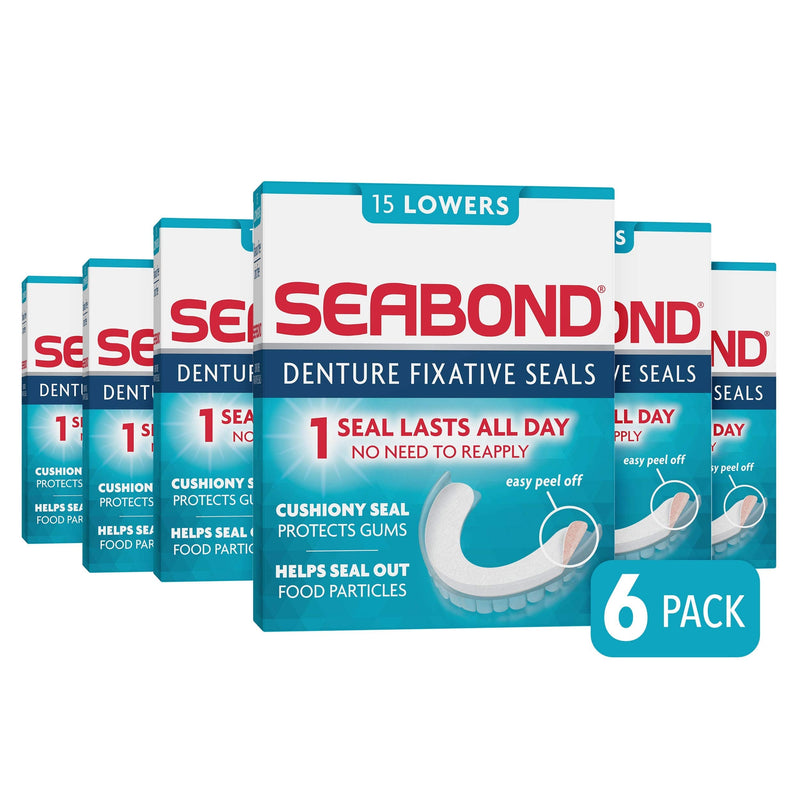 Seabond Denture Fixative Seals - Original - 15 Lowers - Pack of 6 6 Count (Pack of 1) - BeesActive Australia