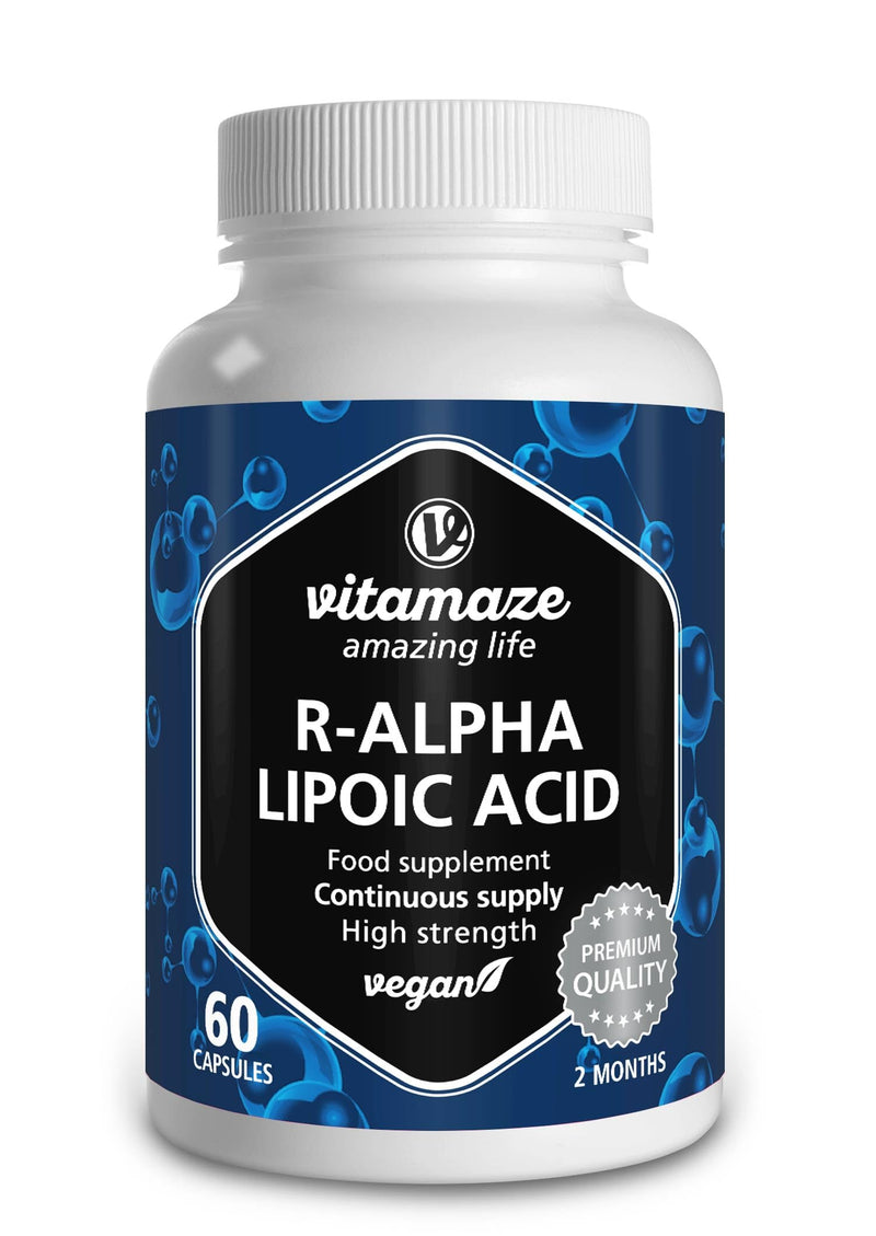 Alpha Lipoic Acid High Strength - 60 Vegan Capsules, 2 Months Supply - ALA Natural Antioxidant 200mg- Food Supplement Without Unnecessary Additives - BeesActive Australia