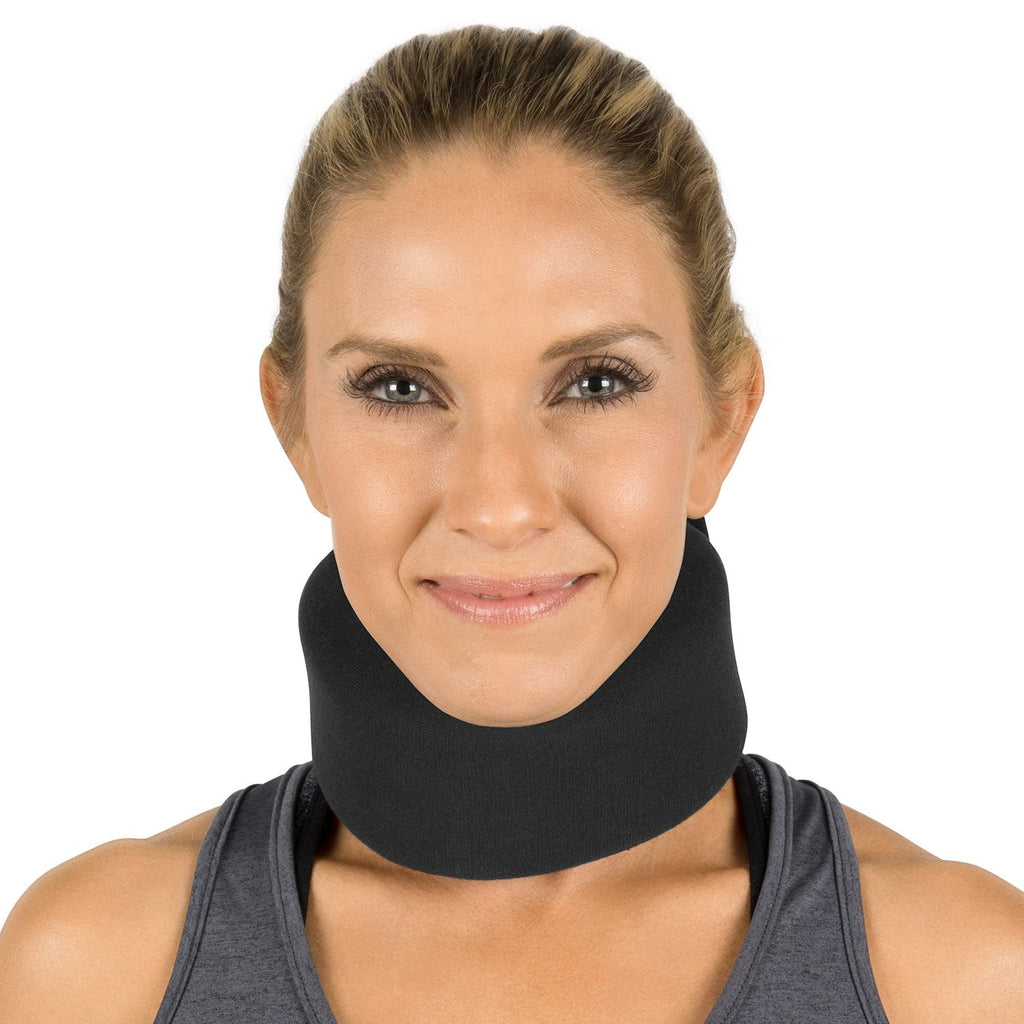 Vive Neck Brace - Foam Cervical Collar Adjustable Soft Support Can Be Used During Sleep - Wraps Aligns and Stabilizes Vertebrae - Relieves Pain and Pressure in Spine (Black, 3" Width) Black 3" (Three Inch Width) - BeesActive Australia