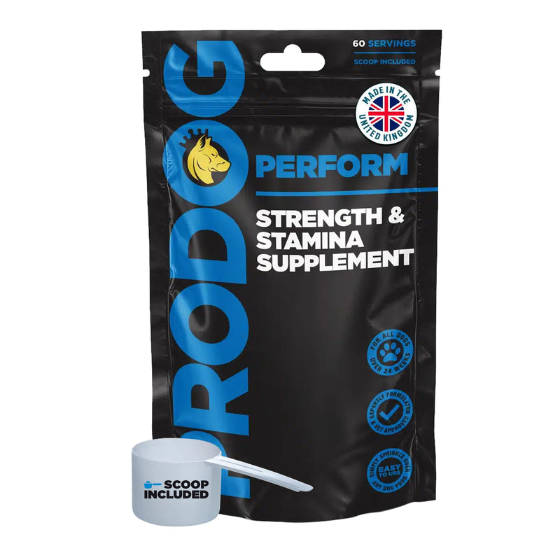 ProDog Perform Food Topper Powder for Working & Sporting Dogs | 58% Tri-Protein + Fish Collagen | Omega 3, 6, 9 & Ginseng for Strength, Stamina & Focus | 60 Servings 300 grams