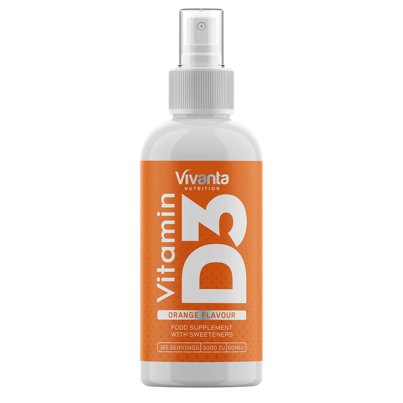 Vitamin D Spray - 60ml (4X Size) - 3000 IU x 365 Servings - Orange Flavour - 1 Year Supply x Vitamin D3 Spray - BeesActive Australia