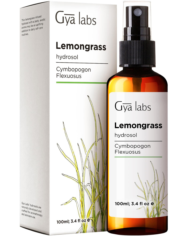 Gya Labs Lemongrass Spray for Outdoor Protection and Mood Balance - Body Mist for Sensitive Skin - Face Mist Spray to Uplift Mood - 100 Unrefined Essential Oil Spray for Skin Care - 100 ml Lemongrass (Hydrosol) - BeesActive Australia