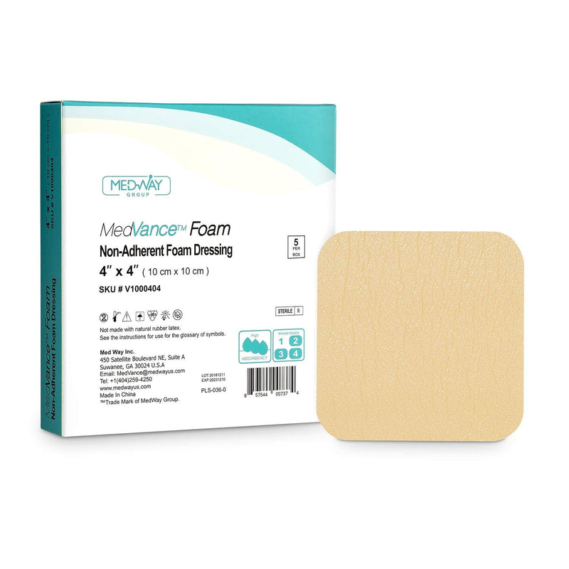 MedVance TM Foam – Waterproof Non-Adhesive Hydrophilic Foam Dressing 10 cm x 10 cm Box of 5 dressings 5 Count (Pack of 1) - BeesActive Australia