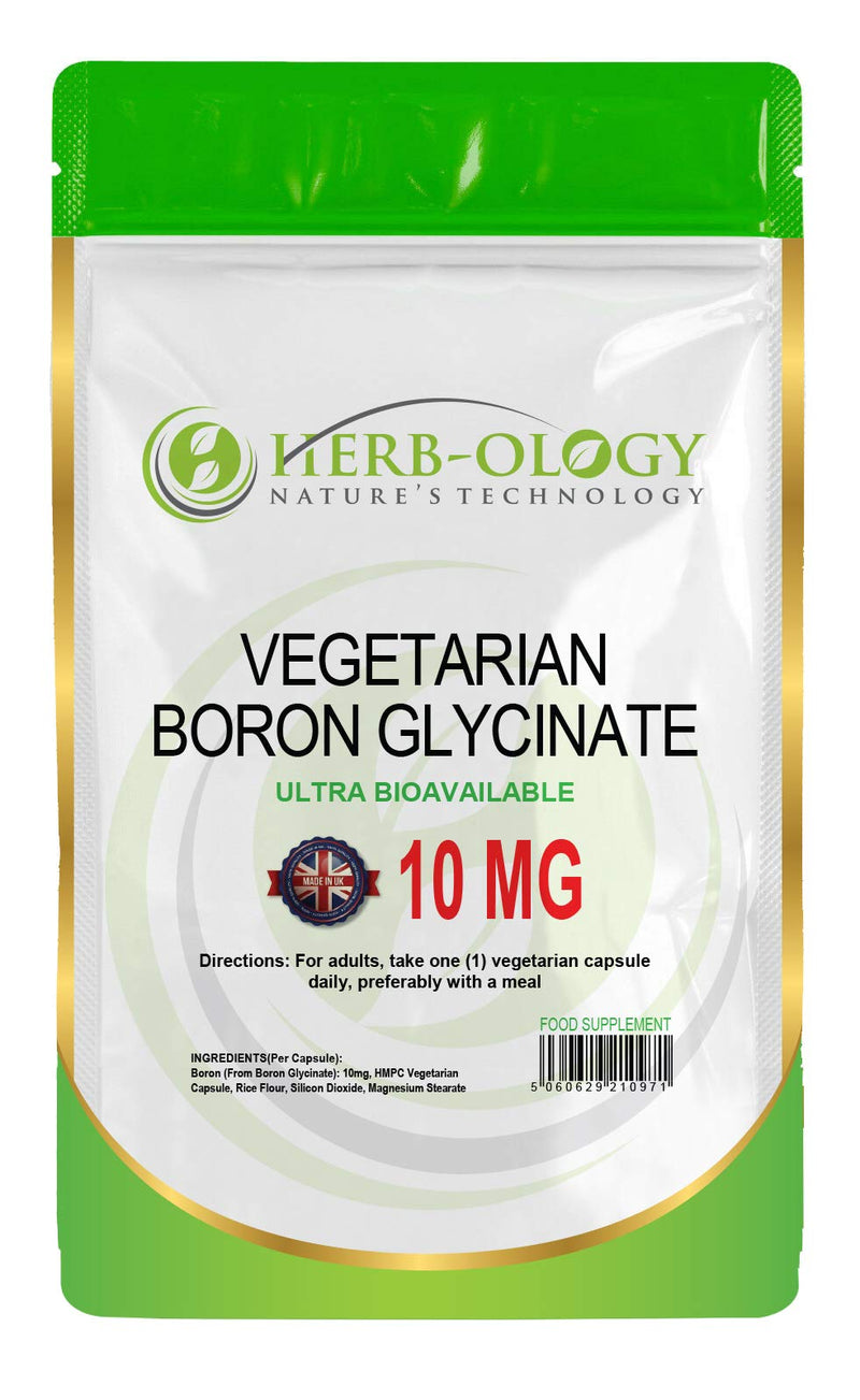 HB Boron Supplement | 90 Vegan Chelated Boron Capsules - 10mg Bioavailable Boron Glycinate per Serving | Non-GMO, Gluten & Allergen Free | Manufactured in The UK 90 Count (Pack of 1) - BeesActive Australia