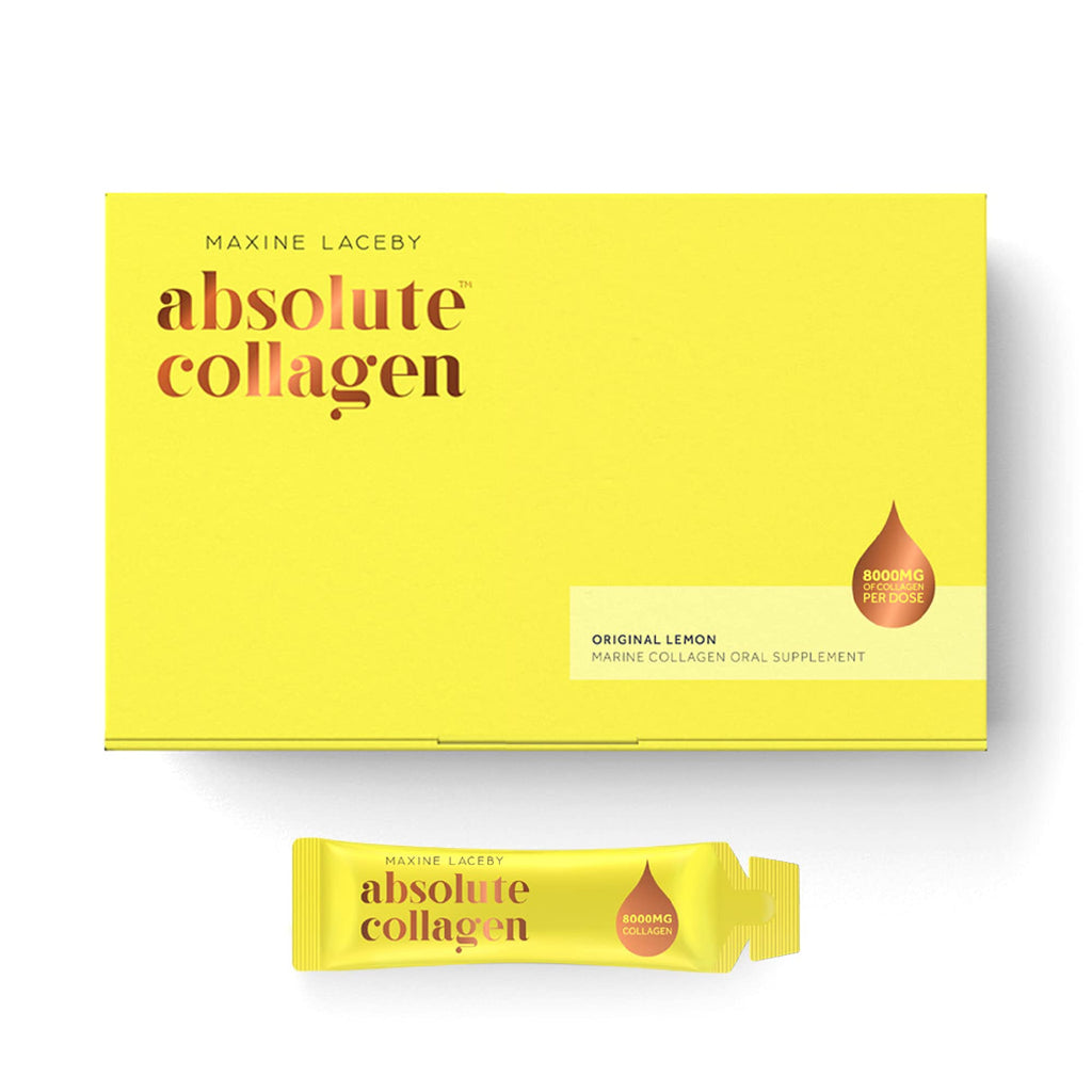 Absolute Collagen Marine Liquid Collagen Supplement for Women - Original Lemon Flavour - Higher Absorption Than Tablets or Powder - 14 x 8000 mg Collagen Sachets per Box 14 Count (Pack of 1) - BeesActive Australia