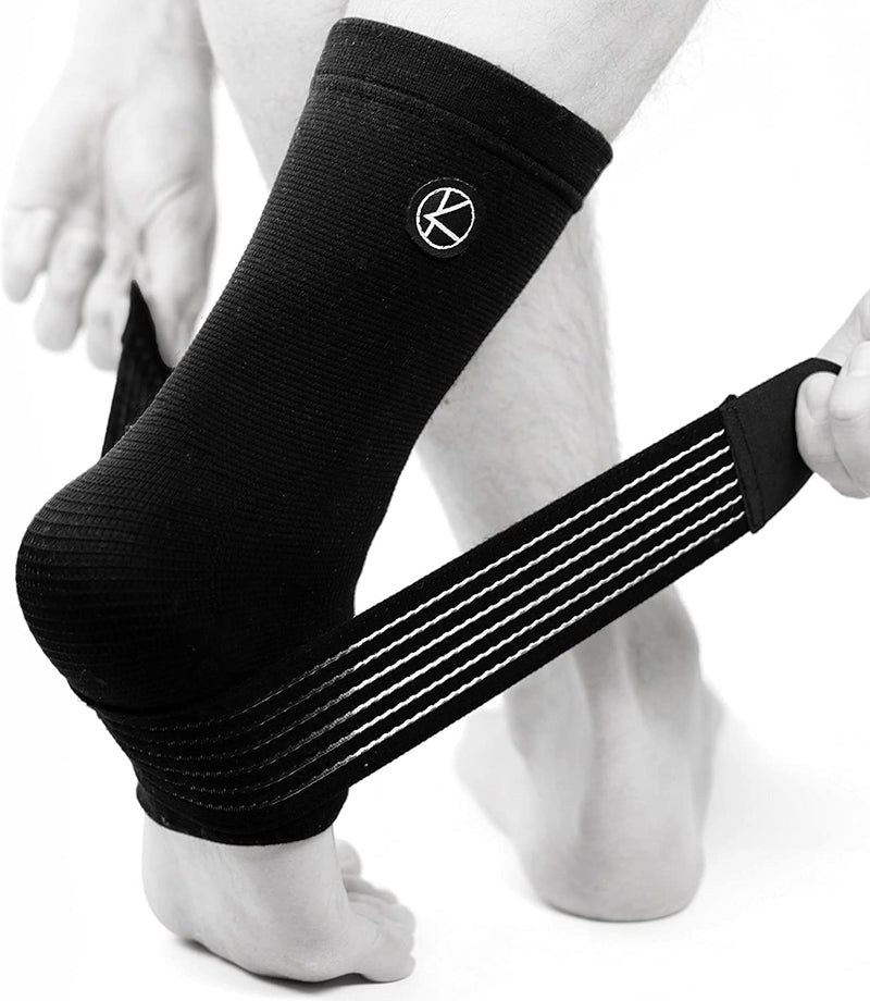 KARM Achilles Tendonitis Support with Compression Strap – Ankle Support Brace for Plantar Fasciitis, Achilles Sleeve for Sprained Ankle, Swelling, Heel Spur Swelling. Achilles Tendon Support Wrap Black One size - BeesActive Australia