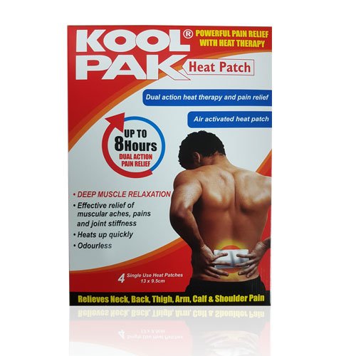 Koolpak Adhesive Dual Action Heat Patches - Pack of 4 - Deep Heat Therapy, Muscle Pain Relief Patches - BeesActive Australia